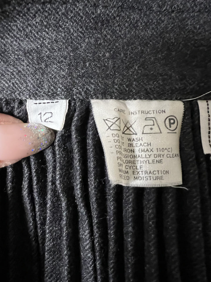Valentino Boutique Pleated Midi Skirt, Grey Size 12
