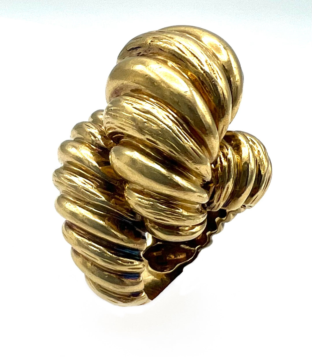 Vintage French 18k Gold Ring Snail Swirl