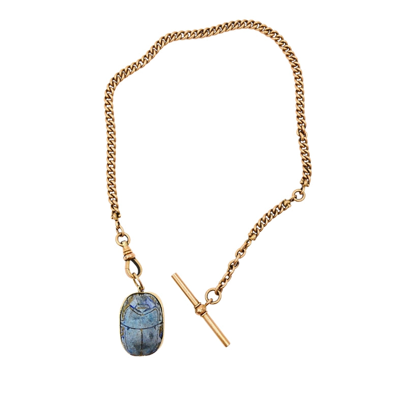 Scarab Necklace Vintage 14k Gold Watch Chain