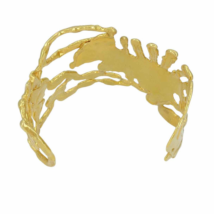 Vintage Jean Mahie 22k Gold Sculptural Cuff Bracelet