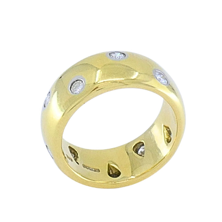 Tiffany & Co. Etoile 18k Gold Diamond Band Ring with Platinum Settings