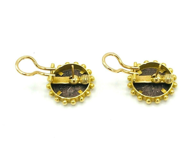 Elizabeth Locke 18k Yellow Gold Ancient Coin Earrings