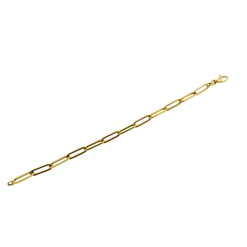 1970s Vintage Chain Bracelet 14k Gold Rectangular Links