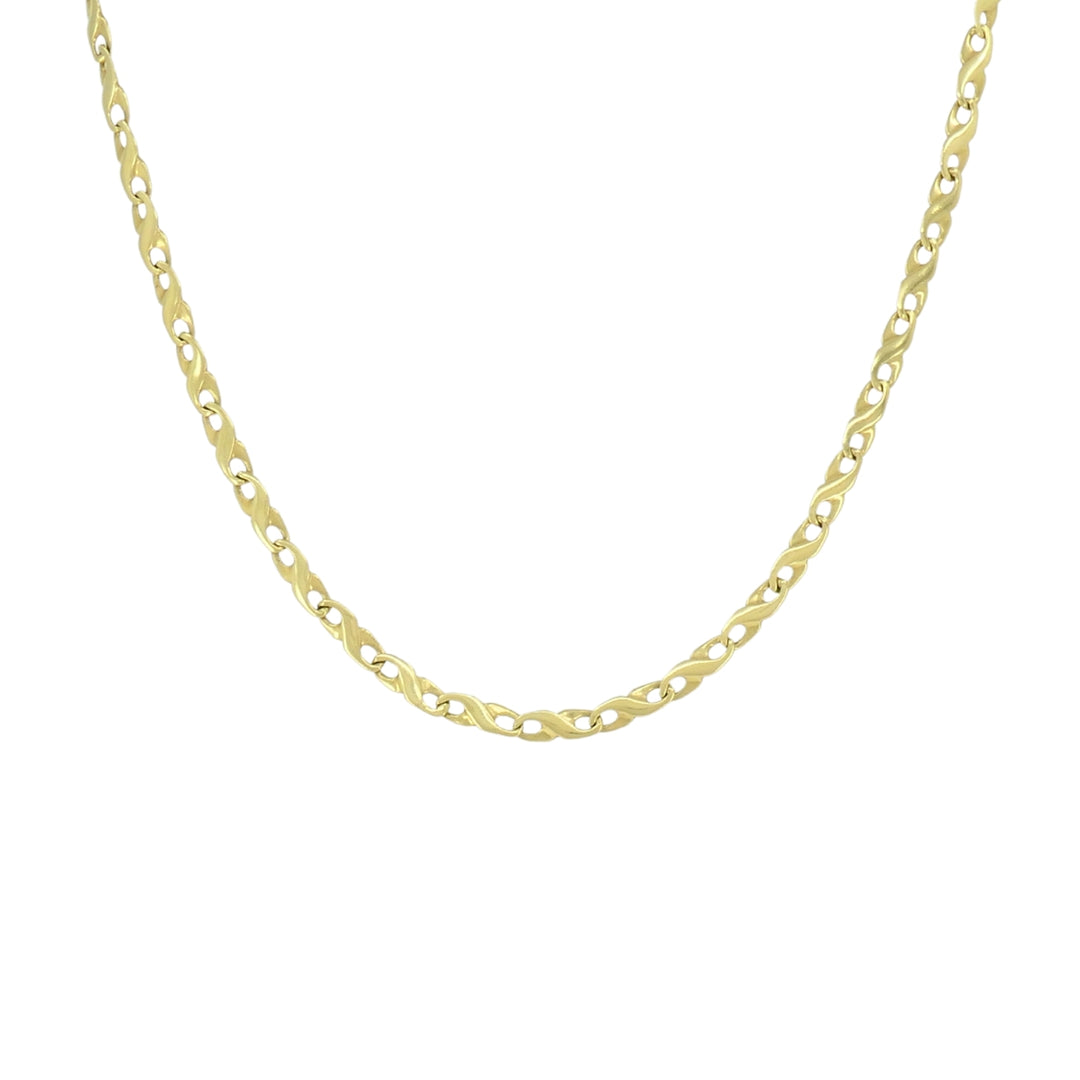 Vintage 18k Gold Figure Eight Link Chain Necklace