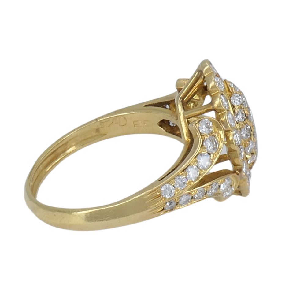 Vintage Cartier 18k Gold Diamond Marquise Cluster Ring