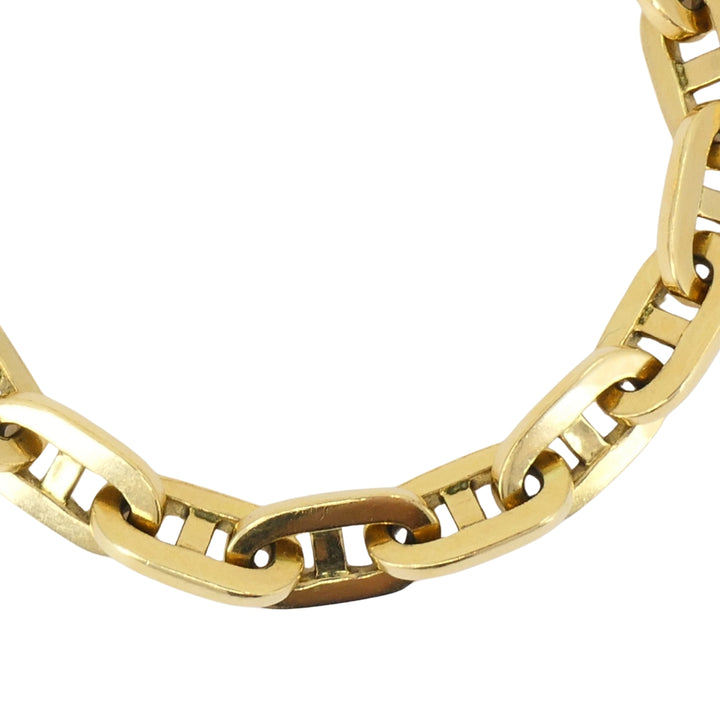 Vintage French Anchor Link Chain Bracelet 18k Gold