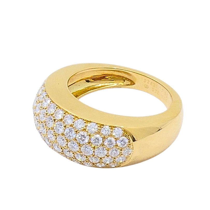 Van Cleef & Arpels Pave Diamond Gold Dome Ring
