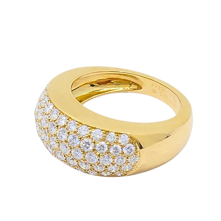 Van Cleef & Arpels Pave Diamond Gold Dome Ring