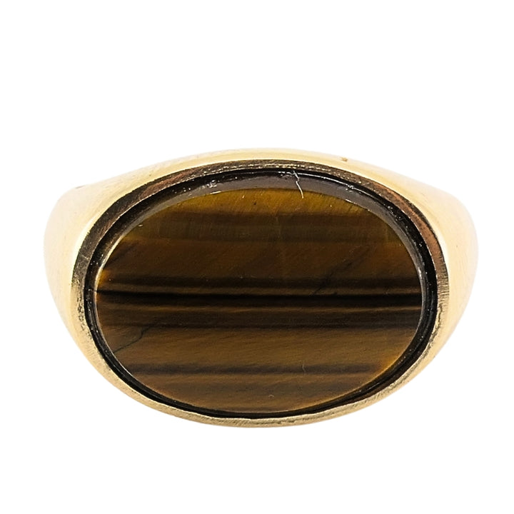 Vintage Tiger’s Eye Oval Ring 10k Gold