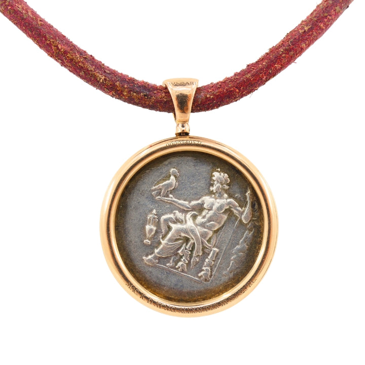 Bvlgari Bulgari Monete Necklace Ancient Roman Coin Gold Leather Cord