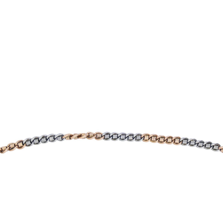 Vintage 14k Rose Gold Platinum Watch Chain Necklace