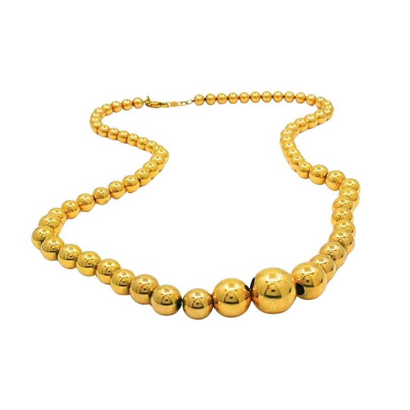 Aurafin 18k Yellow Gold Graduated Bead Necklace