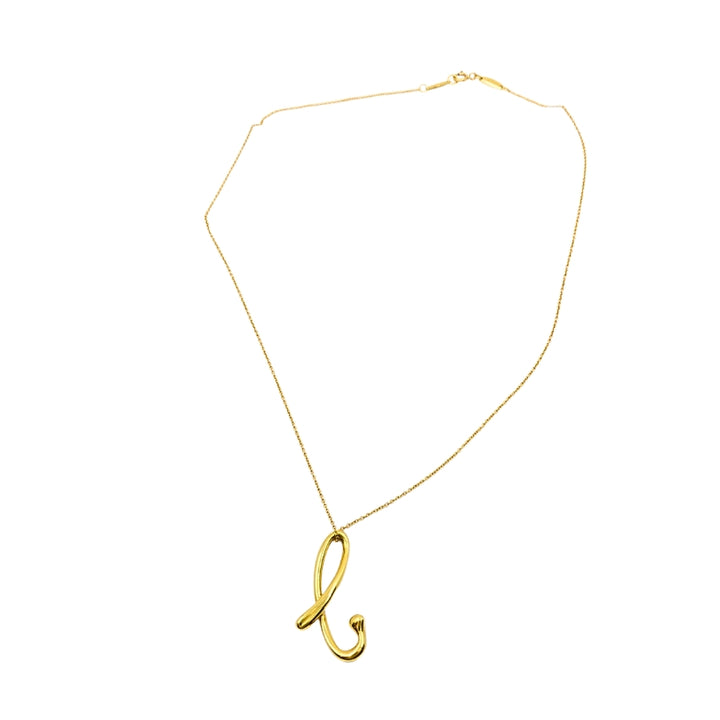 Elsa Peretti Tiffany & Co. 18k Gold  Alphabet Collection Pendant Necklace