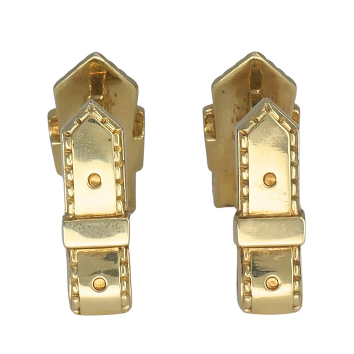 Vintage Hermès Paris 18k Gold Equestrian Cufflinks Horsebit Stirrup Belt Buckle
