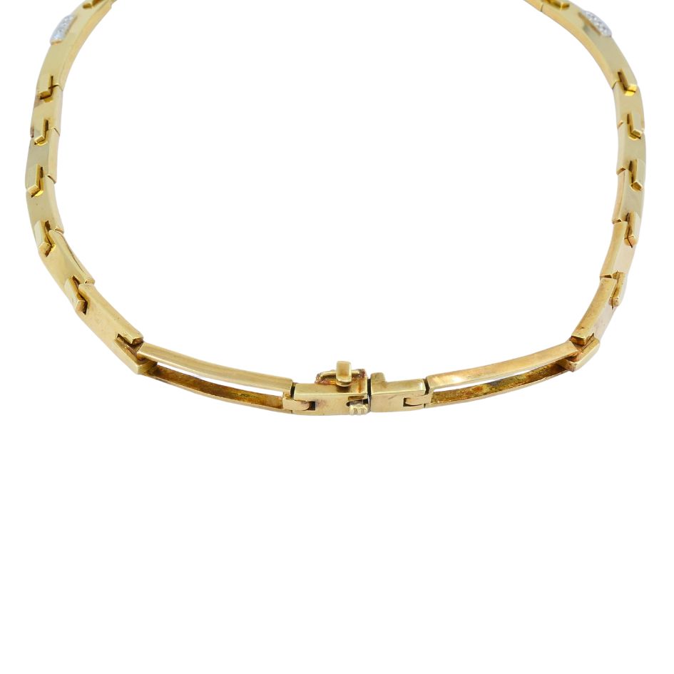 Vintage 14k Two-tone Gold Diamond Necklace