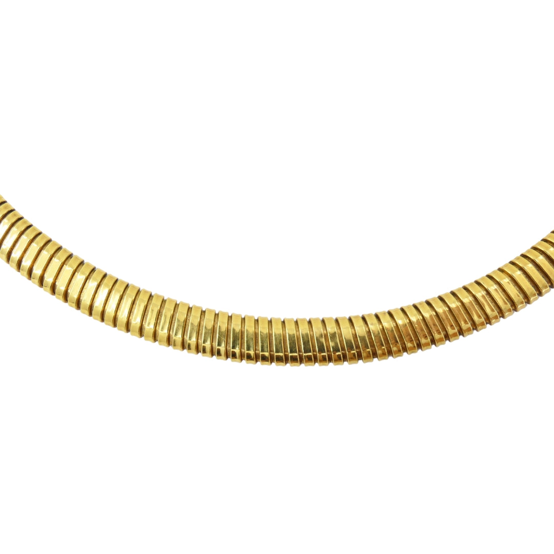 Vintage Tubogas Necklace 18k Gold Estate Jewelry