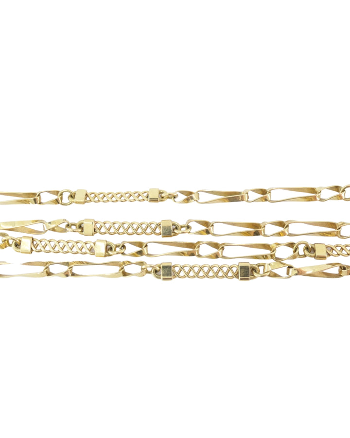 Vintage 18k Yellow Gold Chain Necklace 36” Long
