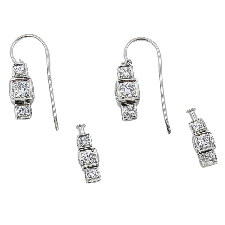 Michael B.  Platinum Sugar Cubes Earrings