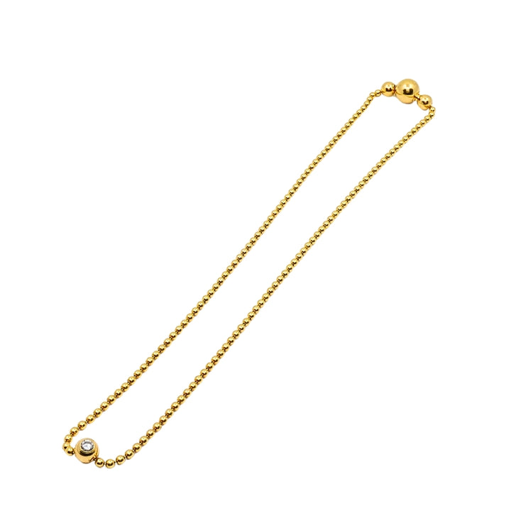 Cartier Draperie De Décolleté 18k Gold Diamond Solitaire Beaded Chain Necklace