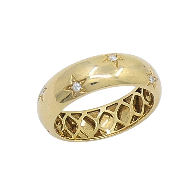 14k Gold Band Star Diamond Ring