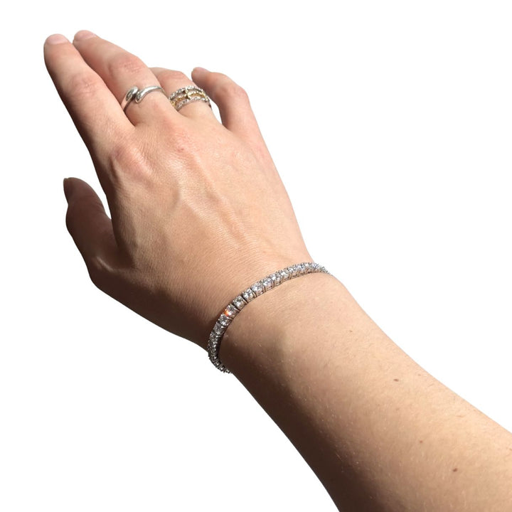 Vintage Cartier Platinum Diamond Tennis Bracelet, Circa 1970s