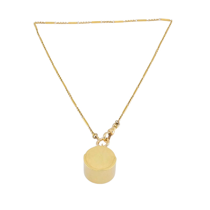 14k Gold Coin Holder Pendant 14k Bar Link Chain Necklace