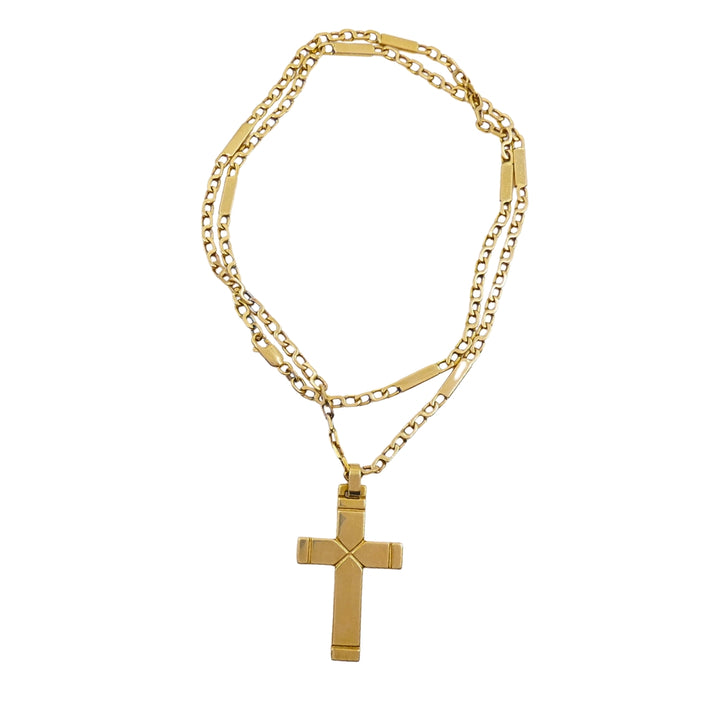 Vintage 14k Gold Cross Pendant Necklace
