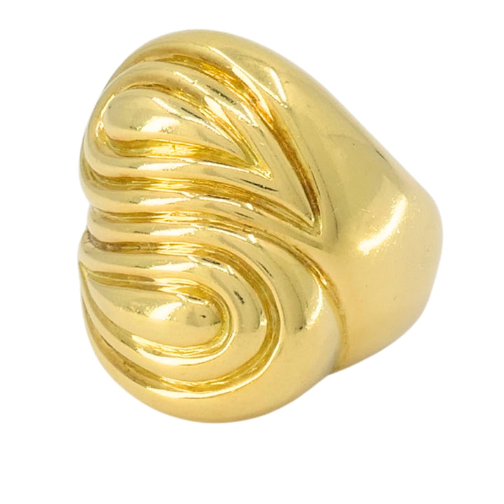 Vintage David Webb 18k Gold Cocktail Ring Sculptural Design
