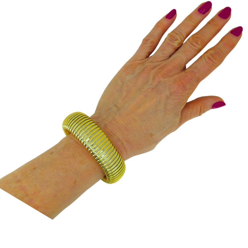 Vintage Cartier Bracelet Tubogas 18k Gold Stainless Steel