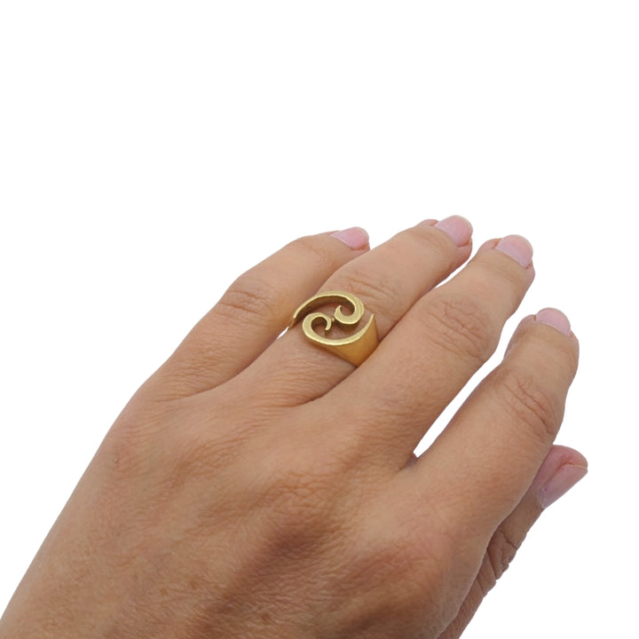 Renato Cipullo 18k Gold Sculptural Swirl Ring