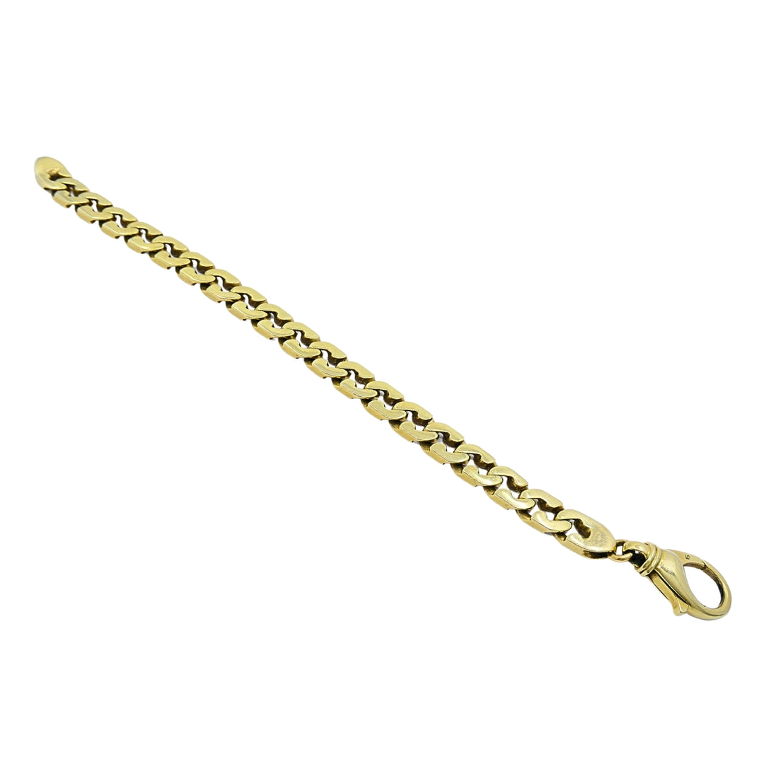 Vintage Italian 14K Gold Curb-Link Chain Bracelet