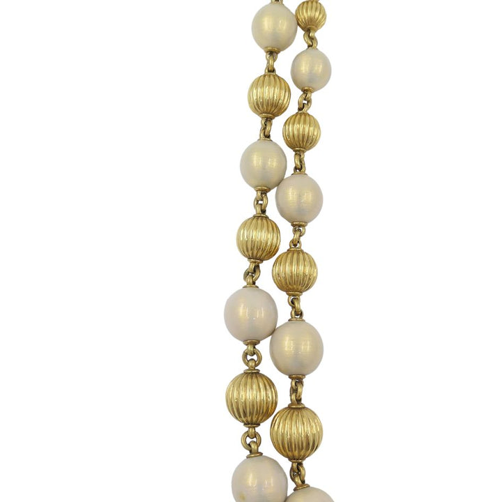 Vintage Tiffany & Co. 18k Gold Enamel Beaded Necklace