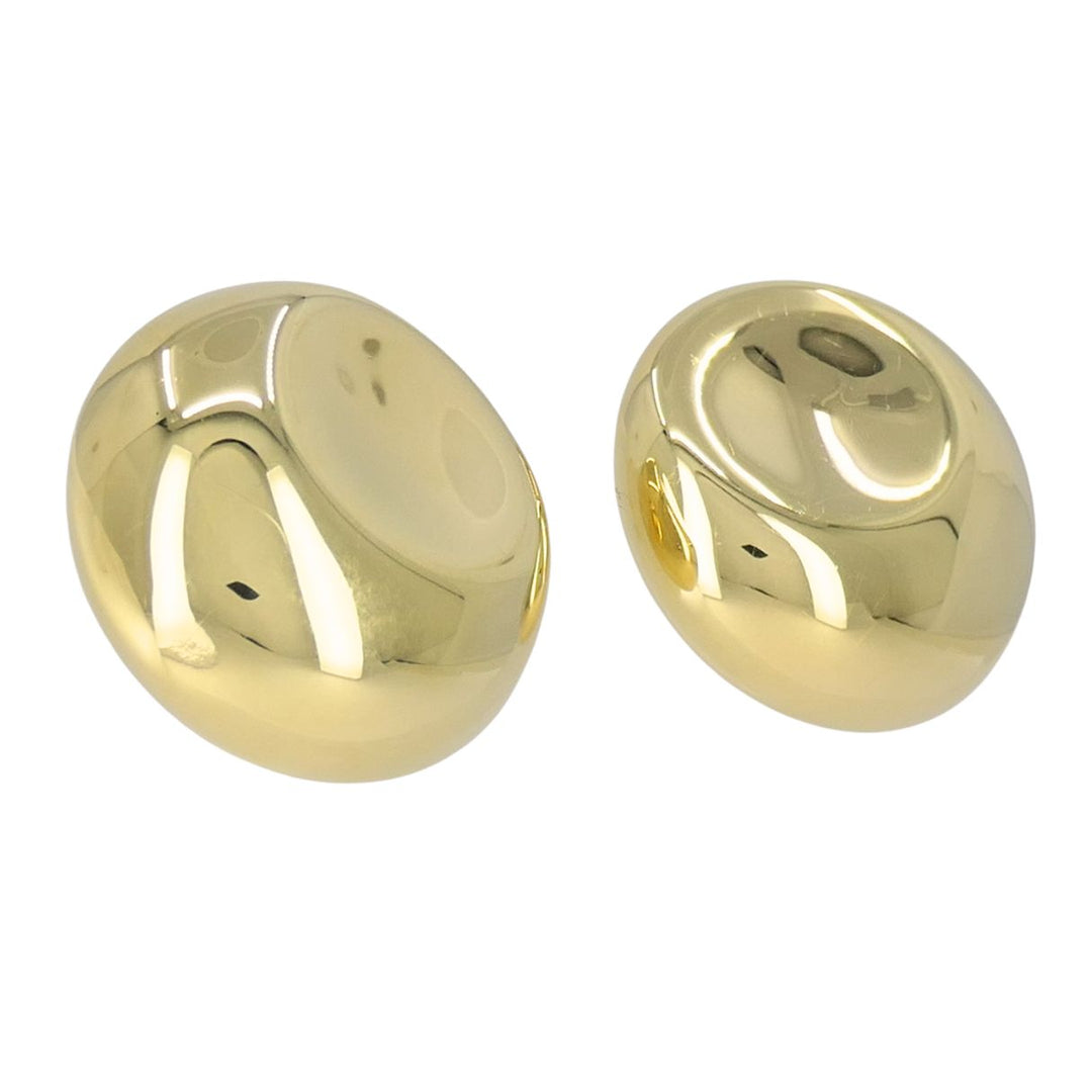 Vintage Elsa Peretti Tiffany & Co. 18k Gold Circular Thumbprint Clip On Earrings