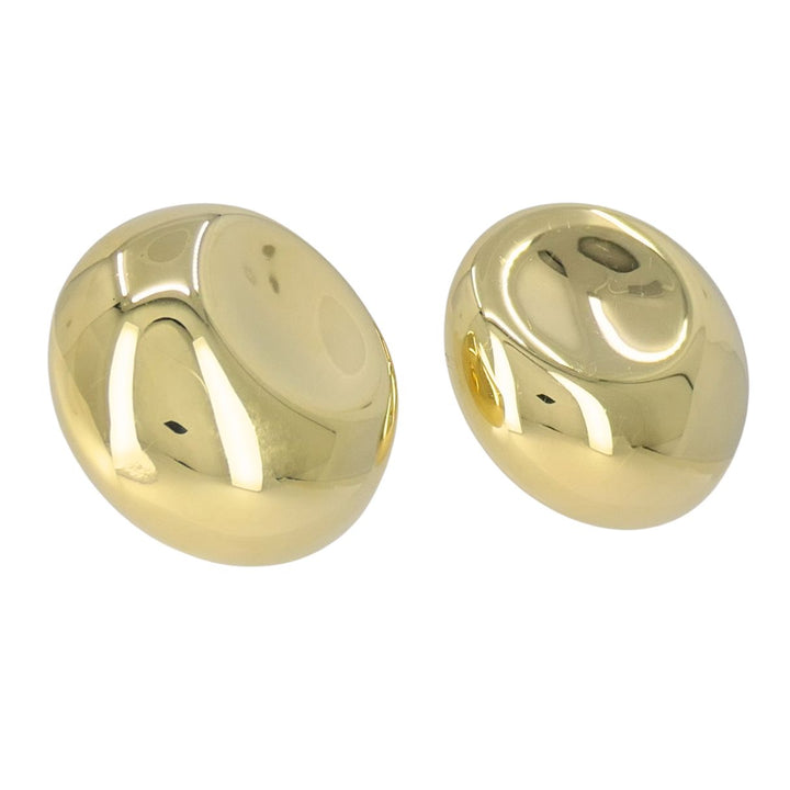 Vintage Elsa Peretti Tiffany & Co. 18k Gold Circular Thumbprint Clip On Earrings