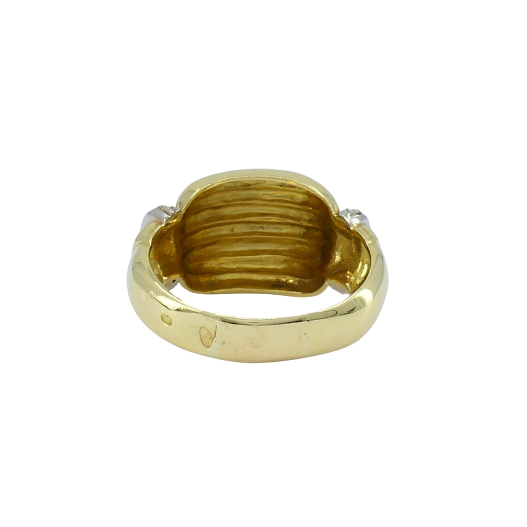 Vintage Gold Ring Diamond French Jewelry Dome Ring