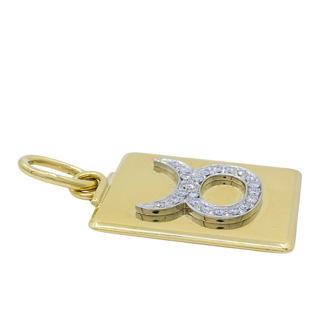 Pomellato 18k Gold Diamond Taurus Zodiac Pendant