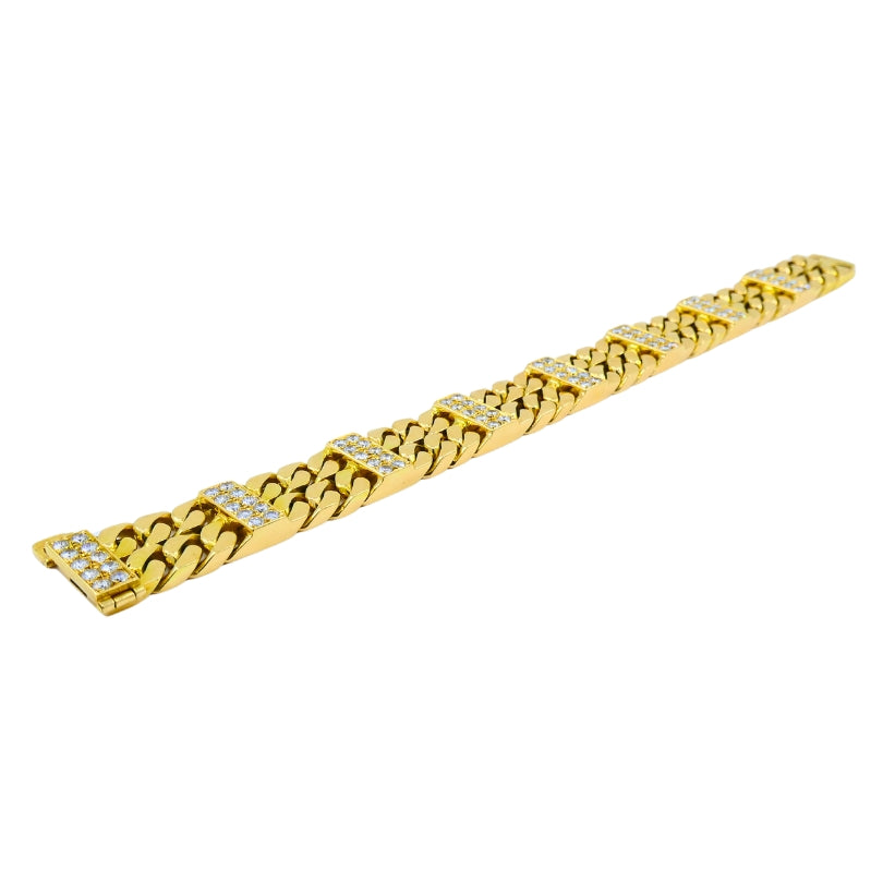 Van Cleef & Arpels Diamond Bracelet Curb Link 18k Gold Vintage