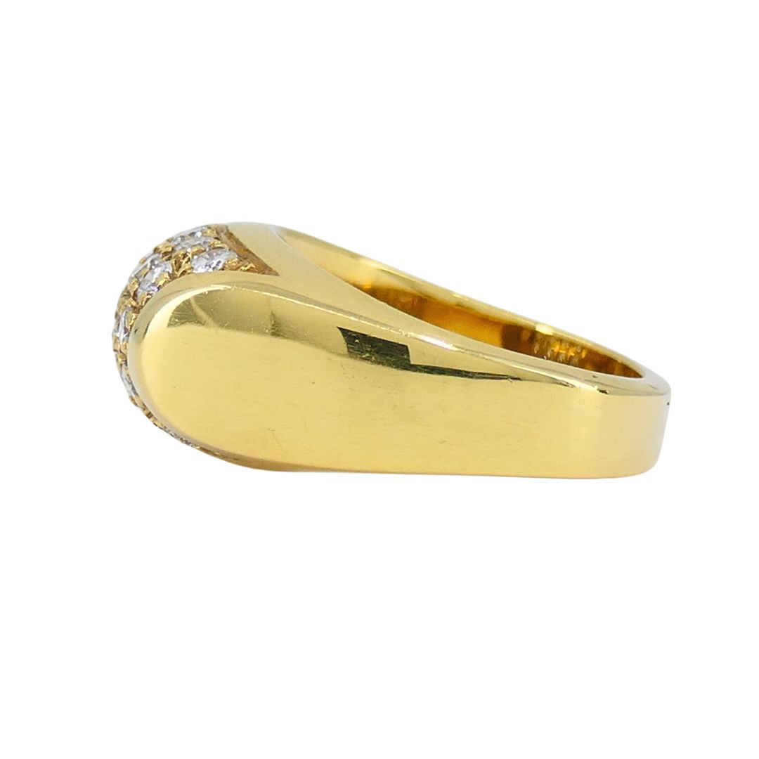 Vintage Bvlgari 18k Gold Diamond Tronchetto Ring