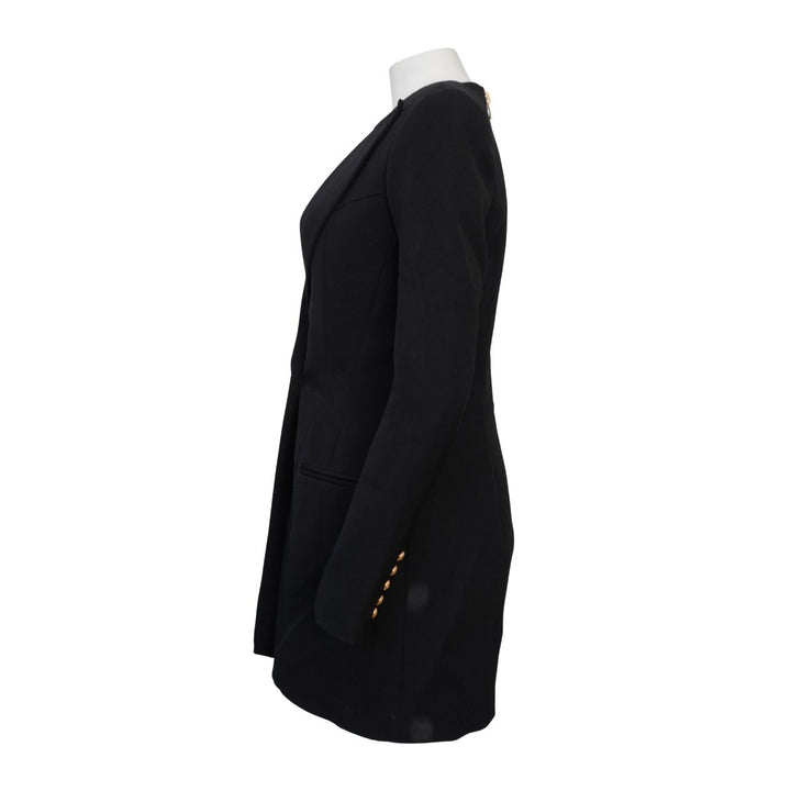 Balmain Black Wool Single Breasted Blazer Mini Dress