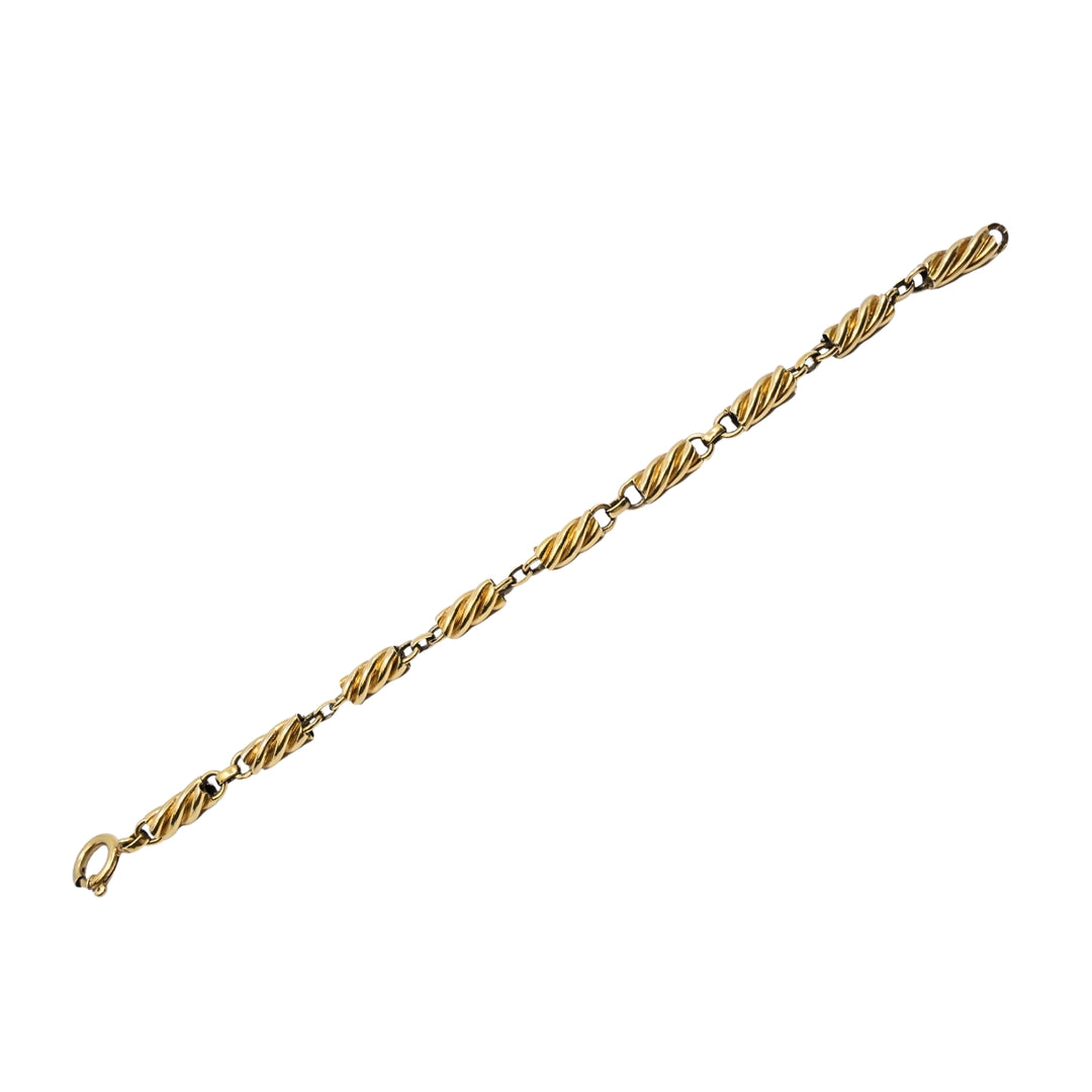 Vintage 18k Gold Twisted Rope Link Bracelet