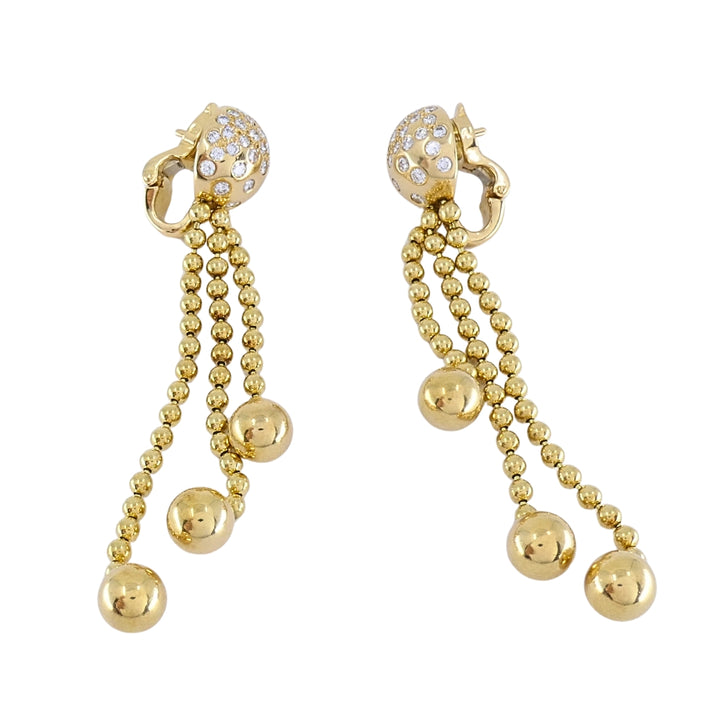 Cartier Nouvelle Vague Draperie 18k Gold Diamond Tassel Earrings, 1999