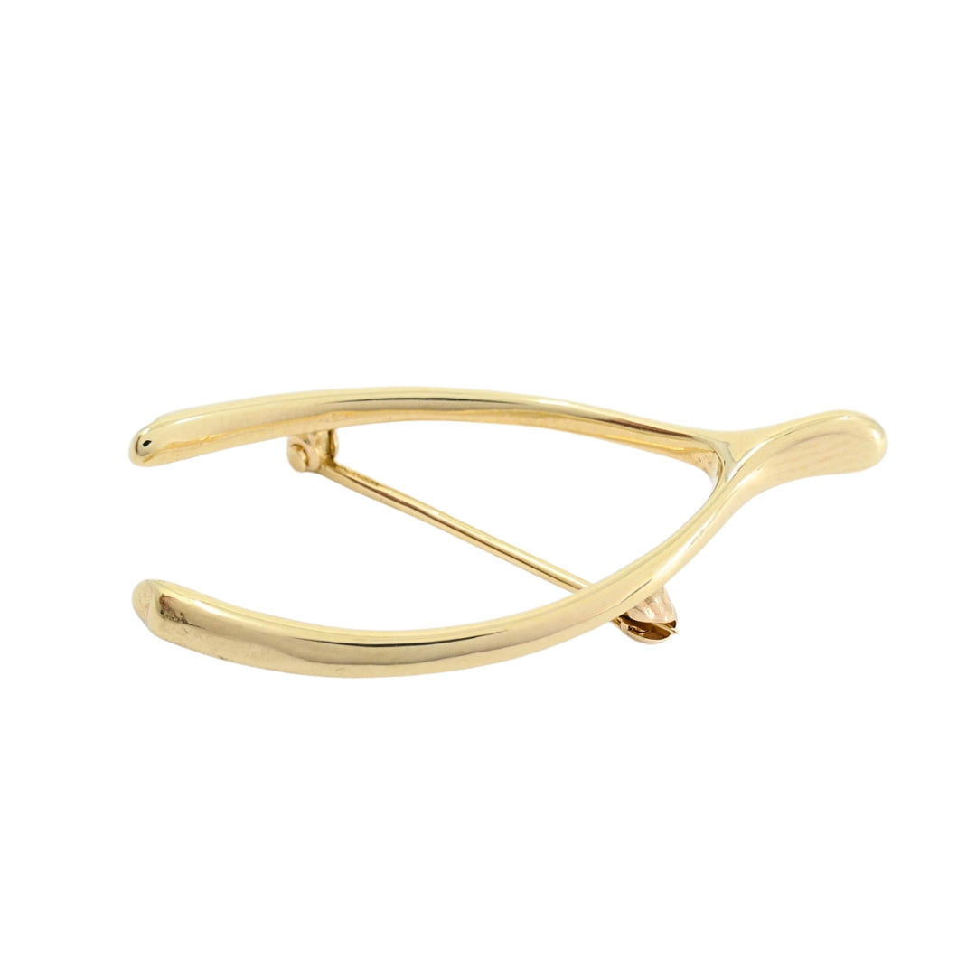 Tiffany & Co. 14k Yellow Gold Wishbone Brooch Pin