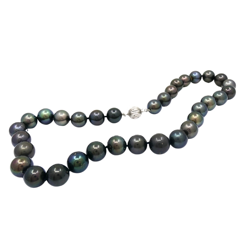 Tahitian Pearl Strand Necklace 14k Gold Clasp