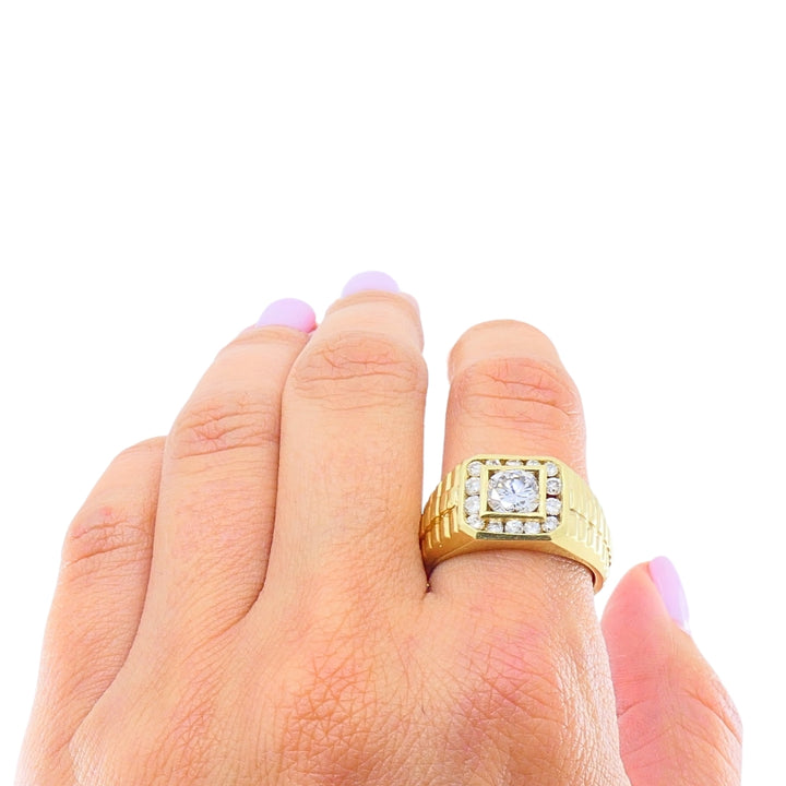 Vintage 14K Gold Diamond Men's Ring