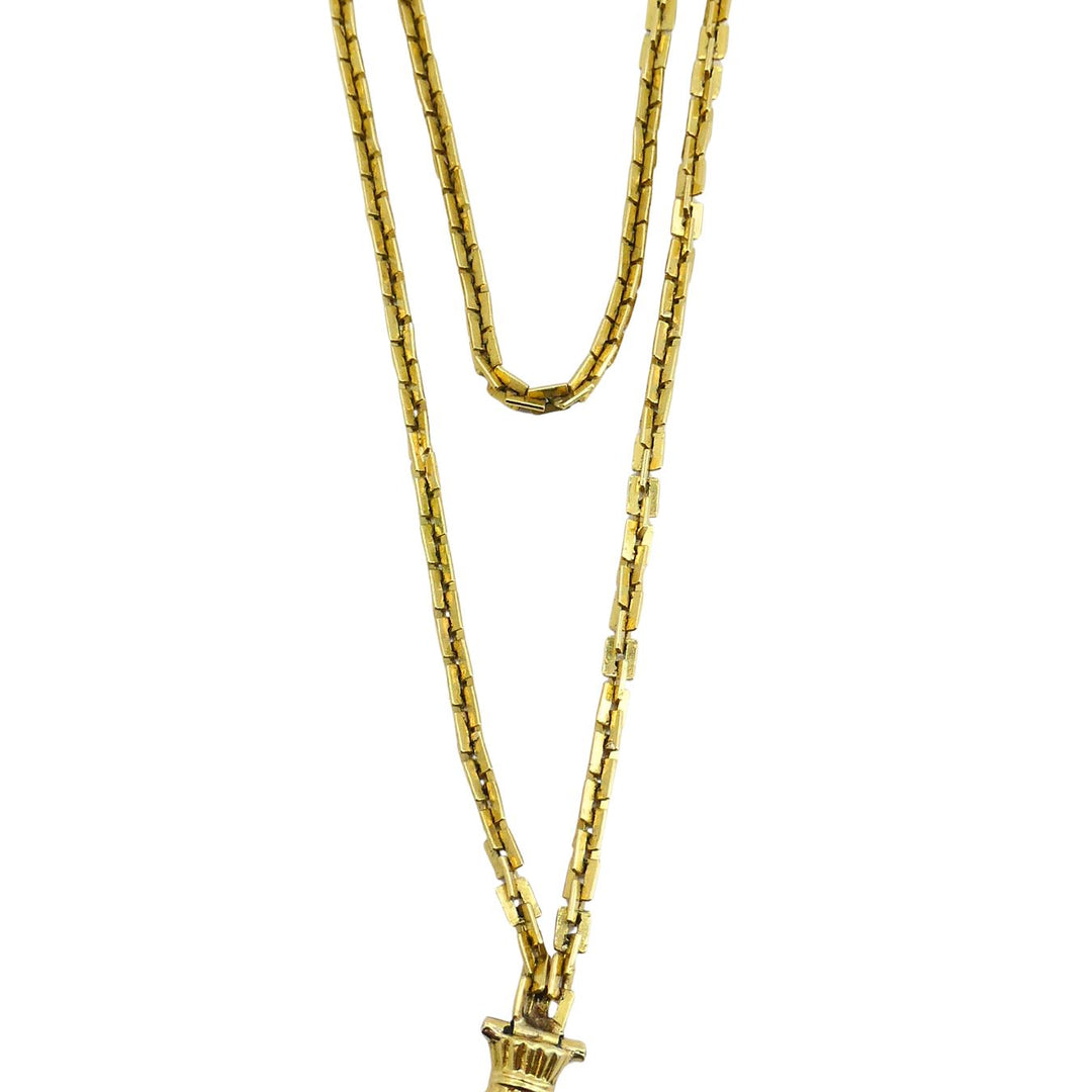 Victorian 18k Gold French Watch Chain Necklace