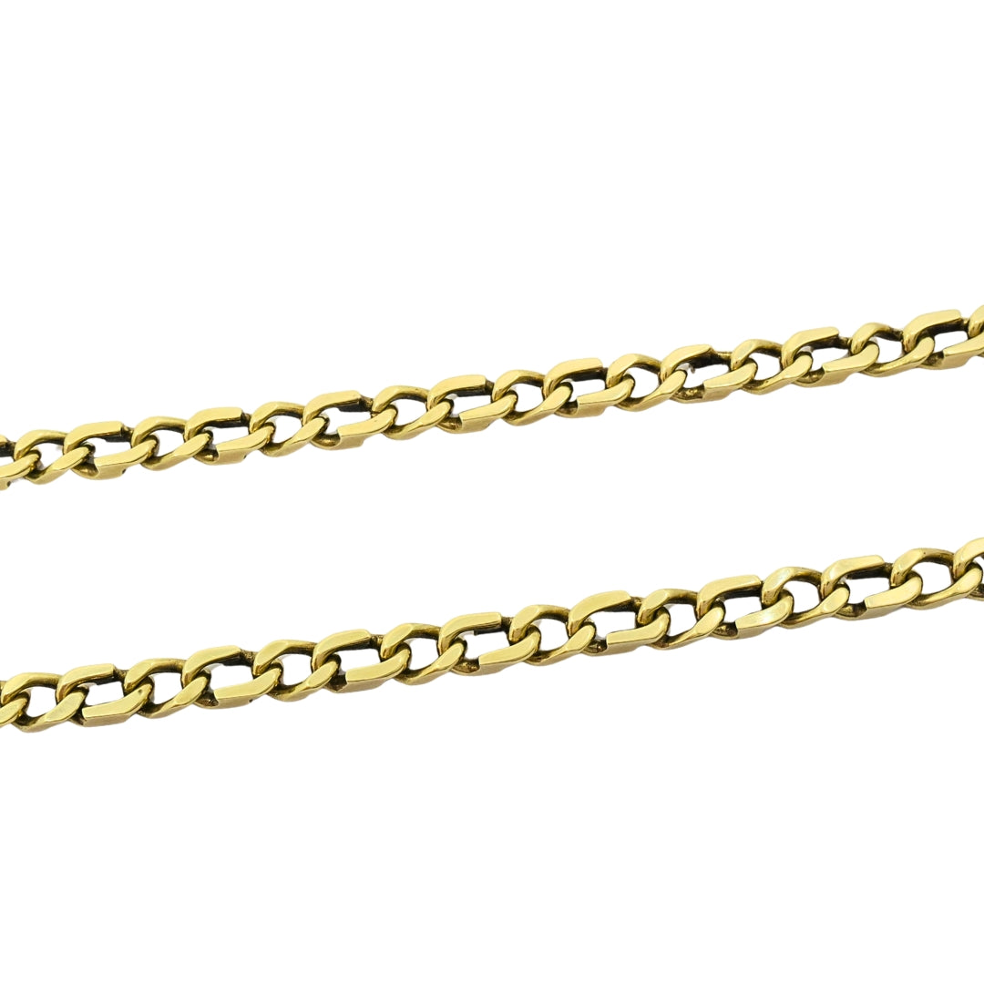 O.P. Orlandini for UnoAErre Vintage Italian 14k Gold Curb Link Chain Necklace