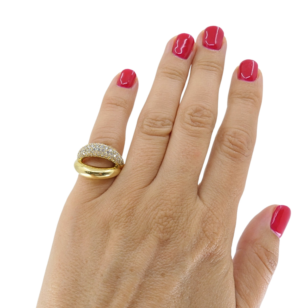 Mauboussin Paris 18k Gold Pavé Diamond Ring