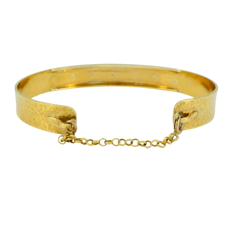 Vintage 18k Hammered Gold Cuff Bracelet