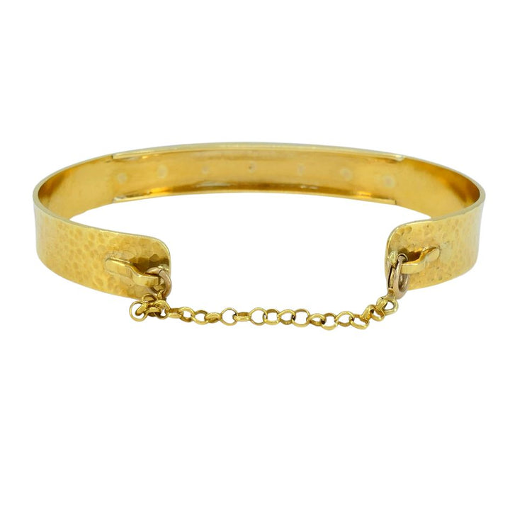 Vintage 18k Hammered Gold Cuff Bracelet
