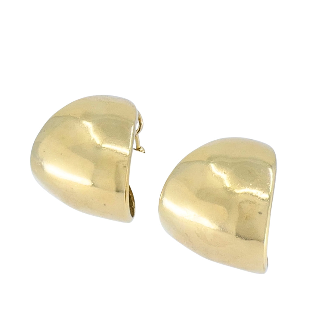 Vintage 14k Gold Sculptural Hoop Earrings